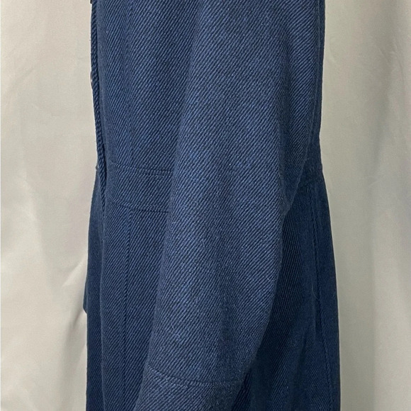 Banana Republic Blue Trench Coat with removable faux fur collar - Picture 2 of 7